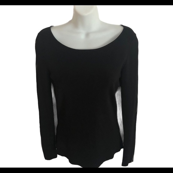 VTG Cache Black Dressy Sweater LS Zip Sleeve Sz. M Classy Elegant Dressy Work - Picture 3 of 5